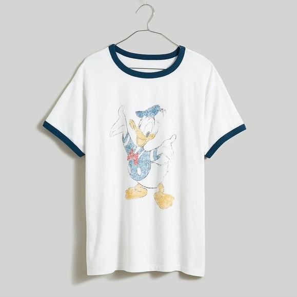 Madewell Disney Donald Duck Graphic Tee in Bright white size Large NN305 - Picture 5 of 13